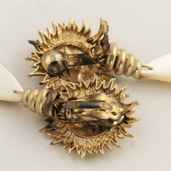 STEPHEN DWECK STERLING & MOP SUN EARRINGS - Picture 2 of 3